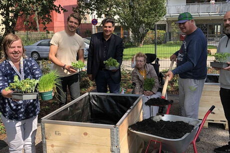 Gemeinschaftliches Wohnen Bepflanzung Hochbeet